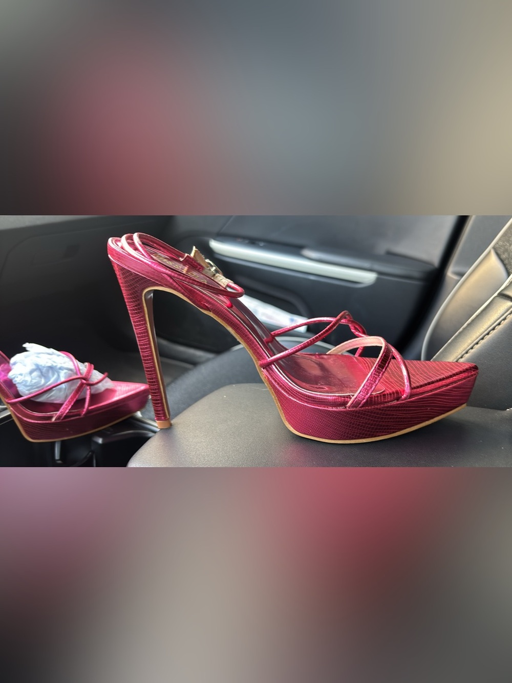 Metallic Fuchsia Strappy Platform Sandal - Women